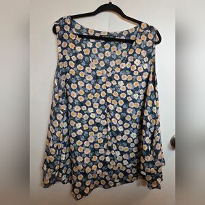 Zack & Rachel Floral Sleeveless Blouse with Yellow Blooms
